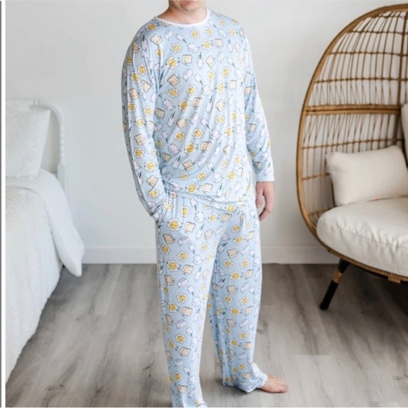 Little sleepies men’s breakfast, blue pajamas, size medium - Picture 1 of 6